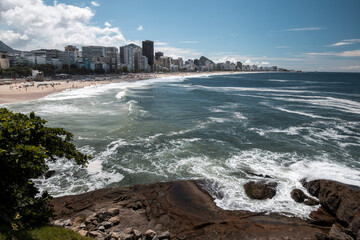 Obraz premium Beautiful view to Leblon beach in Rio de Janeiro, Brazil