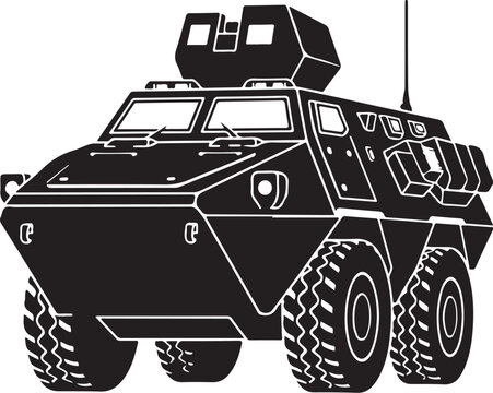 Vector military armored vehicle icon