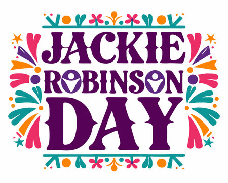 Happy Jackie Robinson Day Vector, Baseball Legacy and Iconic Athlete Graphic