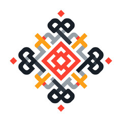 Obraz premium Minimalist Songket Pattern Vector Icon