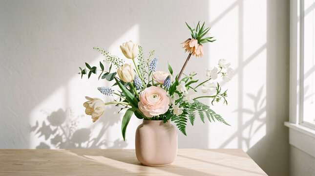 Beautiful flowers in a vase.