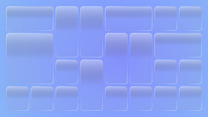 Obraz premium Blue gradient background with multiple rectangular shapes and white outlines arranged in a grid pattern