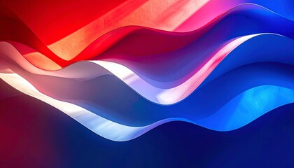Fototapeta premium Abstract Red White Blue Ribbons