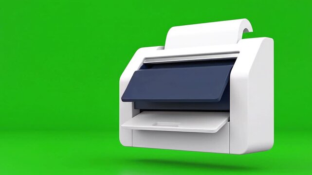 Modern 3D Printer Device on Green Screen Background.