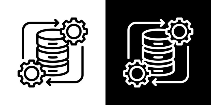 Data Processing icon set multiple style collection