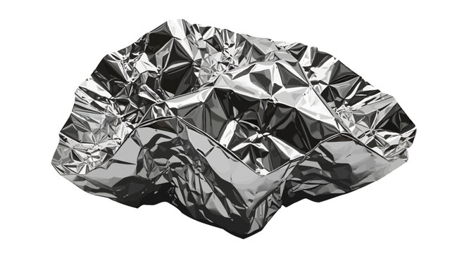 Crumpled aluminum foil food wrapper closeup.