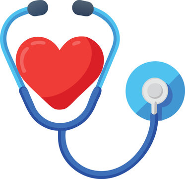 A colorful stethoscope shaped like a heart symbolizing healthcare