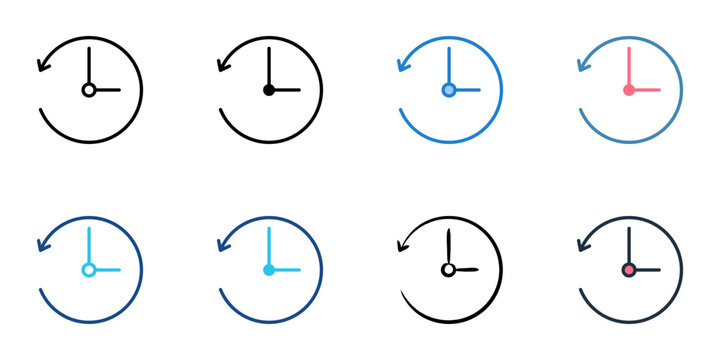 Countdown icons set multiple style collection. Editable stroke 
