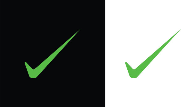 Green checkmarks on black and white backgrounds