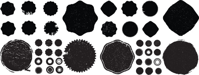 Fototapeta premium Big collection of Grunge post Stamps . Circles. Large set of Banners, Insignias , Logos, Icons, Labels and Badges . vector distress textures.blank shapes. 