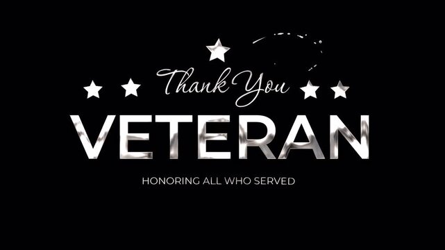 thank you veteran text animation with alpha channel. perfect for overlay footage needed luxury overlay text like veteran day .