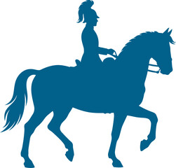 Ceremonial guard riding a horse in full uniform