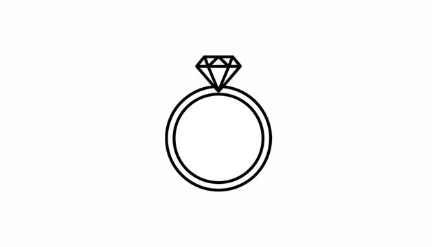 Minimalist Diamond Ring Icon - Elegant Engagement Symbol