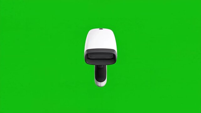 Modern White Infrared Thermometer Device on Green Screen Background.
