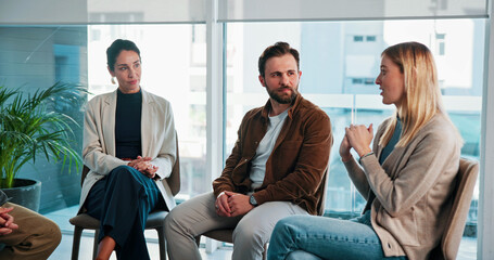 Group therapy, people and listen to story for counseling, accountability and addiction recovery....