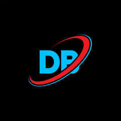 Fototapeta premium DB D B letter logo design. Initial letter DB linked circle uppercase monogram logo red and blue. DB logo, D B design. db, d b