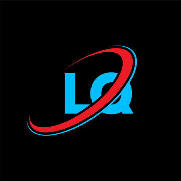 LQ L Q letter logo design. Initial letter LQ linked circle uppercase monogram logo red and blue. LQ logo, L Q design. lq, l q, L&Q