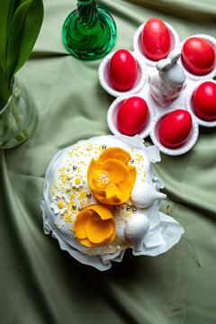 Beautiful Easter cake with beautiful decor, composition