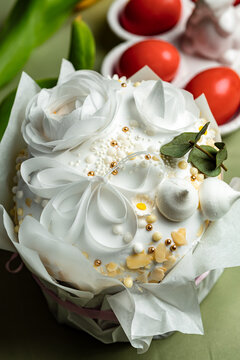 Beautiful Easter cake with beautiful decor, composition