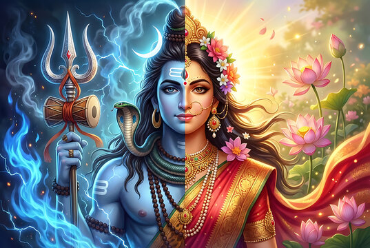 Sacred stone statue of lord shiva looking at sky with dark clouds for mahadev maha shivratri maha shomvar spiritual devotion peace temple architecture hindu god