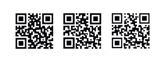 Fototapeta premium QR Code Icon Set - Quick Response Code for Digital Information