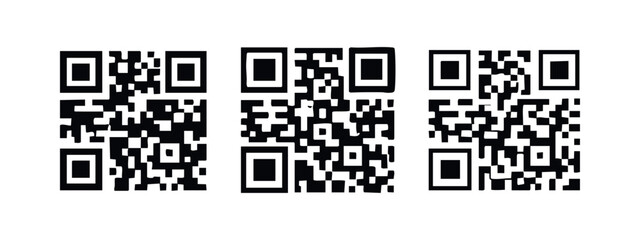 Fototapeta premium QR Code Icon Set - Quick Response Code for Digital Information