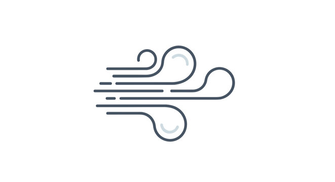 Wind speed motion graphic icon.