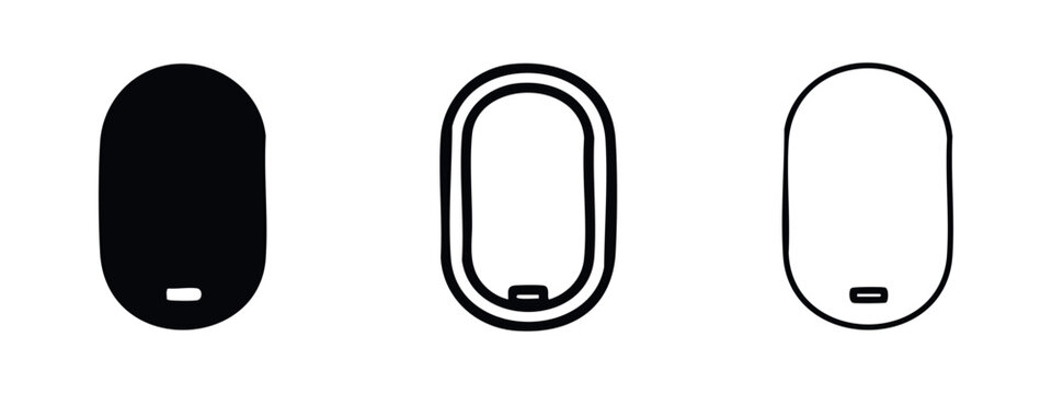 Modern Oval Device or Window Icon Set