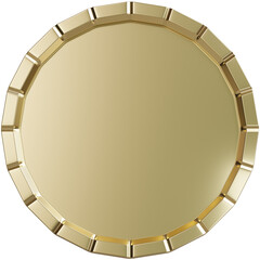Obraz premium 3d Render of Gear Golden Metallic Frame Badge
