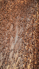 Fototapeta premium golden sunlight reflected through the broken window
