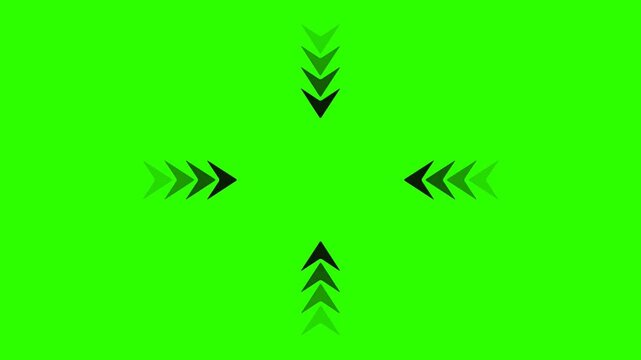 Animated Black Arrows Green Screen