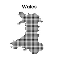 Obraz premium Wales United Kingdom Region Dotted Map Vector Illustration