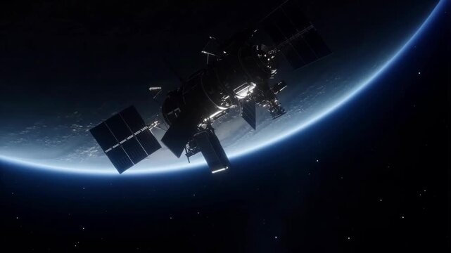 A Stunning View of a Spacecraft Orbiting Earth, Captured in Two Dramatic Frames Showcasing the Beauty and Engineering of Modern Space Exploration