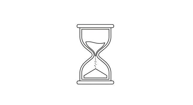 Hourglass Icon Outline, Time Passing Symbol, Sand Timer Silhouette