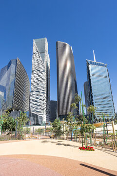 Riyadh skyline KAFD King Abdullah Financial District skyscrapers in Riyadh, Saudi Arabia