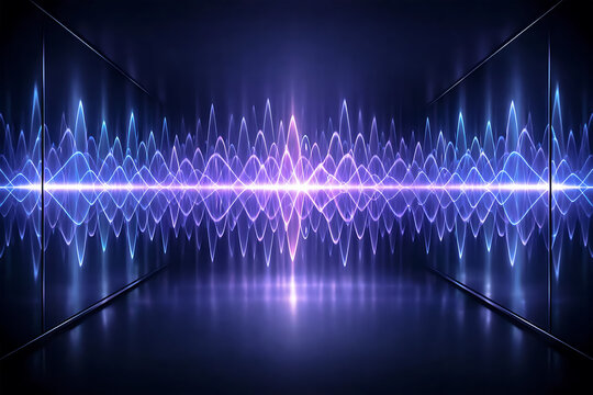 Echo Chamber Concept with Repeating Sound Waves Between Reflective Walls