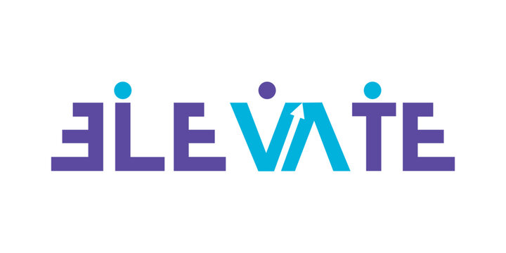 Elevate logo design vector, elevate typography text graphic icon concept