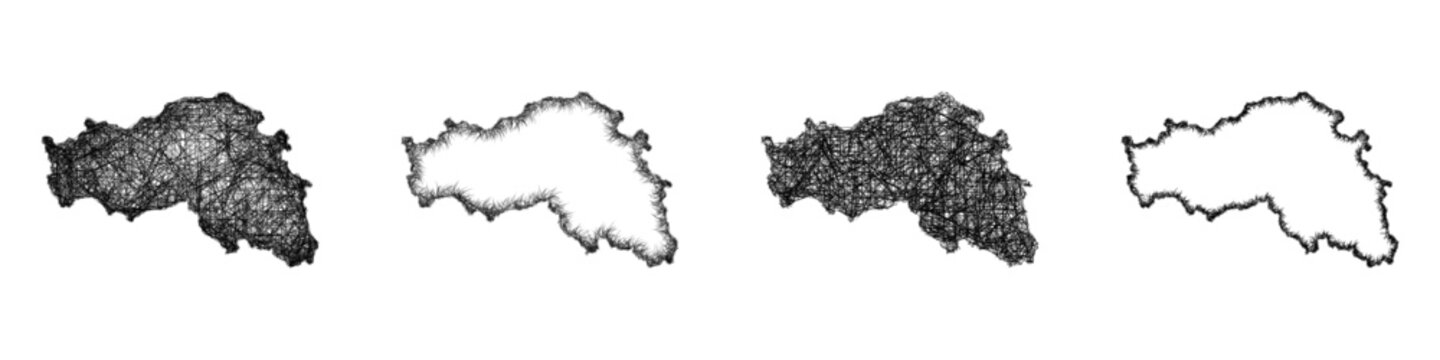 Sketch Belgorod outline map design set