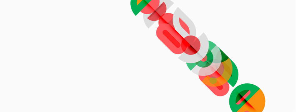 Abstract design features overlapping colorful circles forming word google. Minimalist aesthetic, white background dominates composition. Simple, modern.