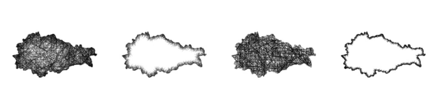 Sketch Kursk outline map design set