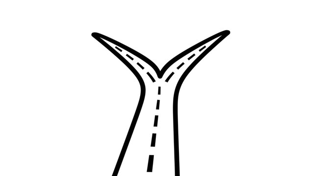 Fork in the road, diverging path, choice, decision, crossroads, abstract concept