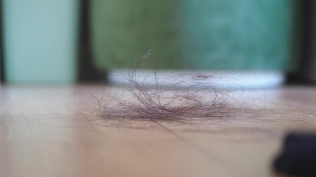 Cleaning up hair on the floor in a home setting