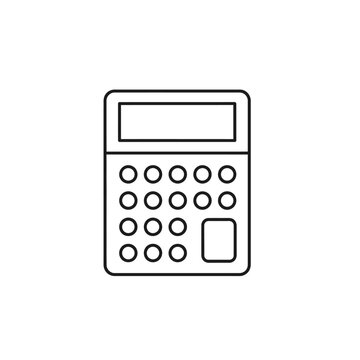 Simple Line Drawing of a Handheld Calculator for Educational and Office Use