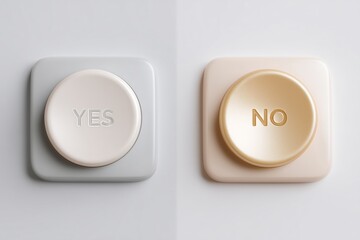 Fototapeta premium Yes and No metallic decision tokens choice concept