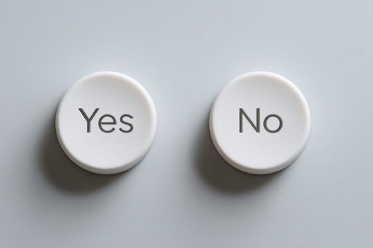 Yes and No decision buttons minimal choice concept