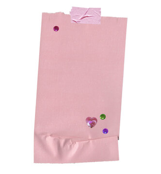 Pink Receipt Paper Collage with Glossy Enamel Dot Stickers