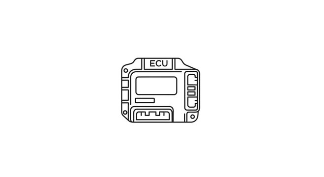Electronic Control Unit ECU Car Part Icon Vector Illustration