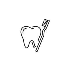 Obraz premium Tooth Cleaning and Dental Hygiene Concept with Toothbrush and Tooth Illustration