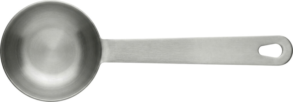 Stainless steel measuring spoon isolated on transparent background