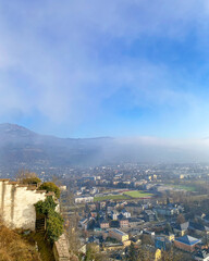 Obraz premium The panorama view of Salzburg city from the Fortress Hohensalzburg in Salzburg, Austria 